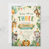 Invitation Young Wild & Three Fête d'anniversaire (Devant)