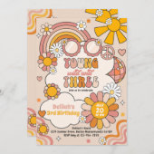 Invitation Young Wild & Three Flower Power Rainbow Anniversai (Devant / Derrière)