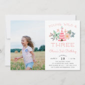 Invitation Young Wild & Three Kids Troisième anniversaire de  (Devant)