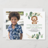 Invitation Young Wild & Three Lion moderne 3e anniversaire ga (Devant)