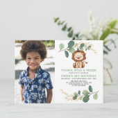 Invitation Young Wild & Three Lion moderne 3e anniversaire ga (Debout devant)