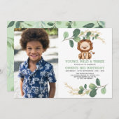 Invitation Young Wild & Three Lion moderne 3e anniversaire ga (Devant / Derrière)