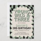 Invitation Young Wild & Three Retro 3e Anniversaire (Devant)