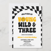 Invitation Young Wild & Three Retro Premier 3ème anniversaire (Devant)