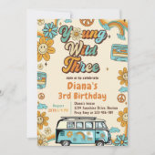 Invitation Young Wild Three Retro Rainbow 3e anniversaire (Devant)