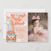 Invitation Young Wild Three Retro Rainbow 3ème anniversaire P (Devant)