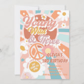 Invitation Young Wild Three Super Sunshine Boho 3e anniversai (Devant)
