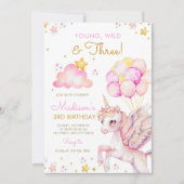 Invitation Young Wild & Three Unicorn 3e Anniversaire (Devant)