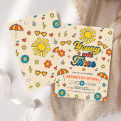 Invitation Young Will Three Retro Daisy 3e fête d'anniversair