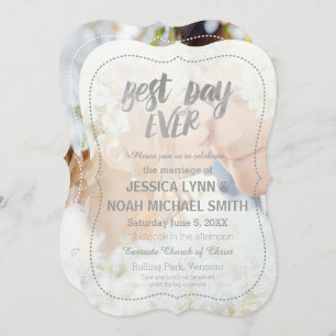 Invitation Your Romantic Photo Best Day Ever Gray Borders