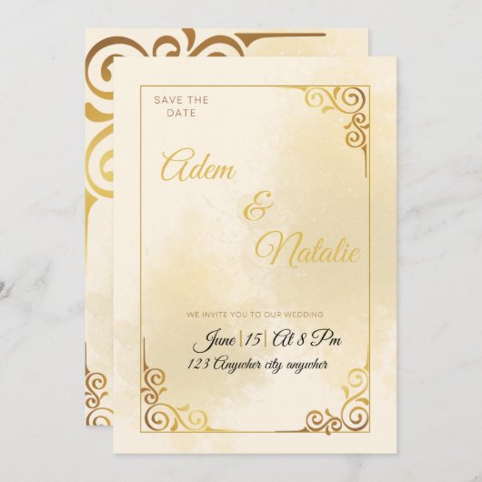 Invitation Your wedding's card (Devant / Derrière)