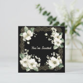 Invitation You're Invited White and Gold Floral Frame (Debout devant)