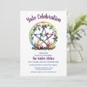 Invitation Yule Pentacle Étoilé Festif Solstice d'Hiver Wicca (Debout devant)
