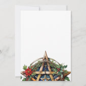 Invitation Yule Solstice d'hiver Houx Pentacle Païen Wicca (Dos)