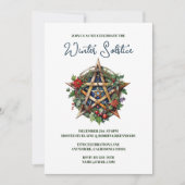 Invitation Yule Solstice d'Hiver Pentacle Holly Païen Wicca (Devant)