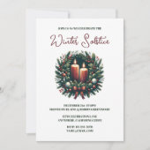 Invitation Yule Winter Solstice Holly & Green Wicca (Devant)