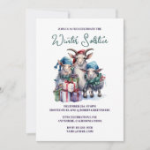 Invitation Yule Winter Solstice Vacances Chèvres Pagan Wicca (Devant)