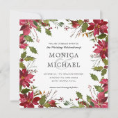 Invitation Yuletide | Mariage de Noël d'hiver botanique (Devant)