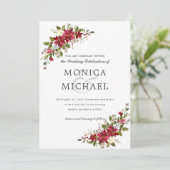 Invitation Yuletide | Noël hiver Floral Corner Mariage (Debout devant)