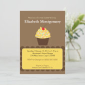 Invitation Yummy Baby shower Cupcake Parsemer 5x7 (Debout devant)