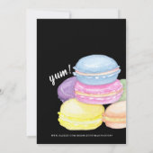 INVITATION YUMMY COLORÉ MACARONS, FÊTE D'ANNIVERSAIRE (Dos)