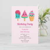 Invitation Yummy Ice Cream Trio Vibe été Anniversaire (Debout devant)