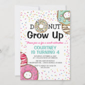 Invitation Yummy Scrummy 'Donut Grow Up' Anniversaire de enfa (Devant)