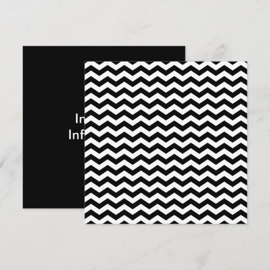 Invitation Zag blanc et noir (Devant / Derrière)