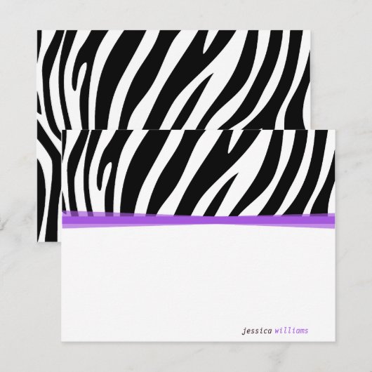 Invitation Zany Zebra (Devant / Derrière)