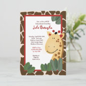 Invitation ZANZIBAR GIRAFFE IMPRIMER Baby shower 5x7 (Debout devant)