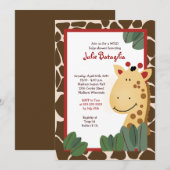 Invitation ZANZIBAR GIRAFFE IMPRIMER Baby shower 5x7 (Devant / Derrière)