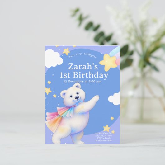 Invitation Zarah l'ours polaire danseur (Debout devant)