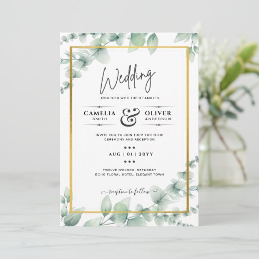Invitation zazzle profil mariages collections qr numérisation (Debout devant)