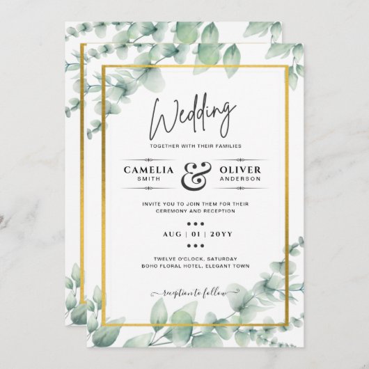 Invitation zazzle profil mariages collections qr numérisation (Devant / Derrière)