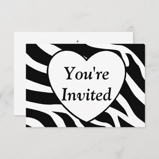Invitation Zebra (Devant / Derrière)