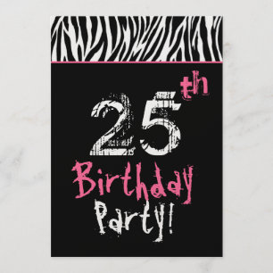 Invitation Zebra 25e anniversaire du Black White Pink