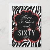 Invitation Zebra 60 et Fabulous Bling Anniversaire (Devant)