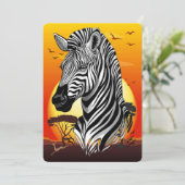 Invitation Zebra African Savanna Wild Animal (Debout devant)