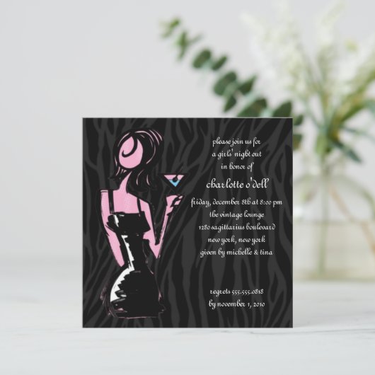 Invitation zebra black; (Debout devant)
