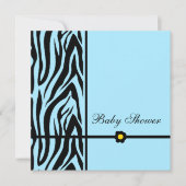 Invitation Zebra Blue Baby shower Boy (Devant)