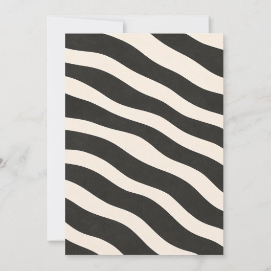 Invitation Zebra Cartoon Textured Stripes Pattern – Black & C (Dos)