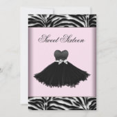 Invitation Zebra Chandelier rose Zebra Sweet sixteen Annivers (Devant)