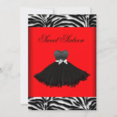 Invitation Zebra Chandelier Rouge Zebra Sweet sixteen Anniver (Devant)