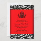 Invitation Zebra Chandelier Rouge Zebra Sweet sixteen Anniver (Dos)