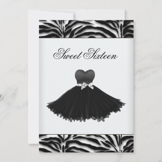 Invitation Zebra Chandelier Zebra Sweet sixteen (Devant)