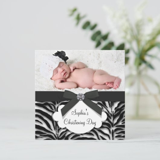 Invitation Zebra Christening (Debout devant)