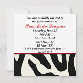 Invitation Zebra Crown Quinceañera (Dos)