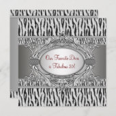 Invitation Zebra Diva Fabulous 50 femmes 50e fête d'anniversa (Devant / Derrière)