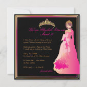 Invitation ZEBRA FAUX SILVER/Sweet 16/ Quinceañera (Dos)