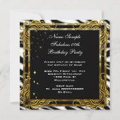 Invitation Zebra High Heel Gold Black Corset fête d'anniversa (Dos)